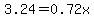 3.24=0.72x