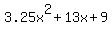 3.25x%5E2%2B13x%2B9