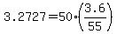 3.2727+=+50%2A%283.6%2F55%29