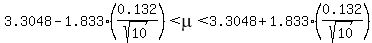 3.3048-1.833%280.132%2Fsqrt%2810%29%29%3C+mu+%3C+3.3048%2B1.833%280.132%2Fsqrt%2810%29%29