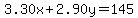 3.30x%2B2.90y=145