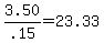 3.50%2F.15=23.33