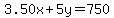 3.50x%2B5.00y=750