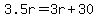 3.5r=3r%2B30