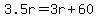 3.5r=3r%2B60