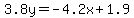 3.8y=-4.2x%2B1.9