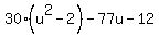 30%28u%5E2-2%29-77u-12