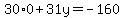 30%2A0%2B31y=-160