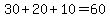 30%2B20%2B10=60