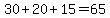 30%2B20%2B15=65