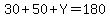 30%2B50%2BY=180