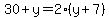 30%2By=2%28y%2B7%29