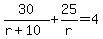 30%2F%28r%2B10%29%2B25%2Fr=4