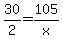 30%2F2=105%2Fx