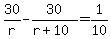 30%2Fr-30%2F%28r%2B10%29=1%2F10