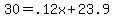 30=.12x%2B23.9
