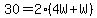 30=2%284W%2BW%29