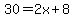 30=2x%2B8