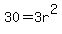 30=3r%5E2