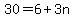 30=6%2B3n
