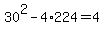 30%5E2-4%2A224=4