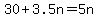 30+%2B+3.5n+=+5n
