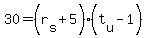 30+=+%28r%5Bs%5D+%2B+5%29%2A+%28t%5Bu%5D+-+1%29