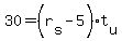 30+=+%28r%5Bs%5D+-+5%29%2At%5Bu%5D