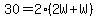 30+=+2%282W%2BW%29%5D%5D%5D+Simplify.%0D%0A%7B%7B%7B30+=+2%283W%29