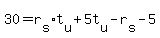 30+=+r%5Bs%5D%2At%5Bu%5D+%2B+5t%5Bu%5D+-+r%5Bs%5D+-+5