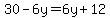 30-6y=6y%2B12