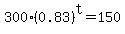 300%280.83%29%5Et+=+150