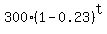 300%2A%281-0.23%29%5Et