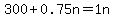 300%2B0.75n=1.00n