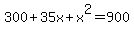 300%2B35x%2Bx%5E2+=+900