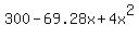 300+-+69.28x+%2B+4x%5E2