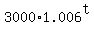 3000%2A1.006%5Et