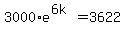3000%2Ae%5E%286k%29=3622