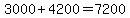 3000%2B4200=7200