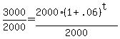 3000%2F2000+=%282000%281%2B.06%29%5Et%29%2F2000