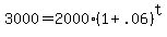 3000=2000%281%2B.06%29%5Et