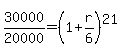 30000%2F20000=%281+%2B+r%2F6%29%5E21