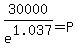 30000%2Fe%5E1.037+=+P