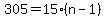 305=15%28n-1%29