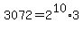 3072=2%5E10%2A3
