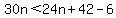 30n%3C24n%2B42-6