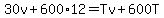 30v%2B600%2A12=Tv%2B600T