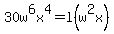 30w%5E6x%5E4+=+l%28w%5E2x%29