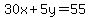 30x%2B5y=55