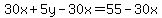 30x%2B5y-30x=55-30x